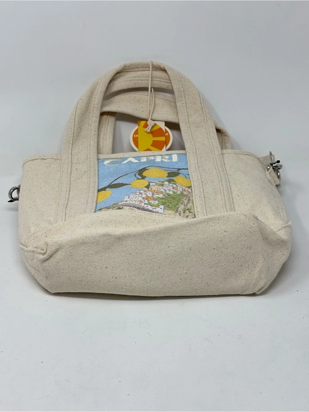C&C California Capri Lemon Canvas Crossbody mini tote bag NWT - Picture 3 of 12